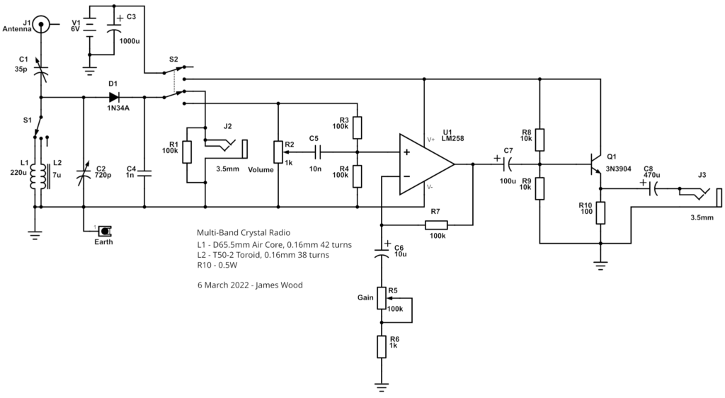 Crystal Radio Schematic