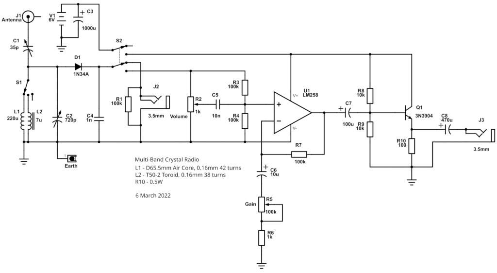 Crystal Radio Schematic
